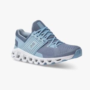 On Running Blue and White Sneakers with Cushioned Sole- NEW with box